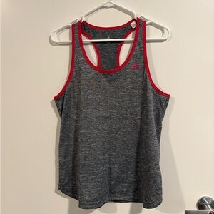Adidas Women's Charcoal and Magenta Tank Top